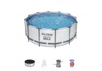 56420 Каркасный бассейн круглый  BestWay, 366х122см, фильтр-насос картр 2006 л/ч (56088, P20-1248-B)
